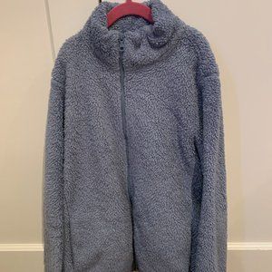 Blue Sherpa Teddy Zip-Up Jacket